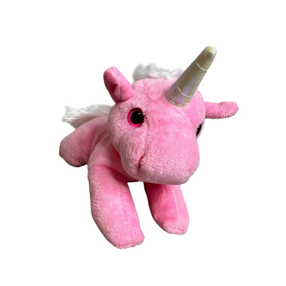 The Petting Zoo Unicorn Small Pink Stuffed Plush 2023 Pink Eyes Soft Toy